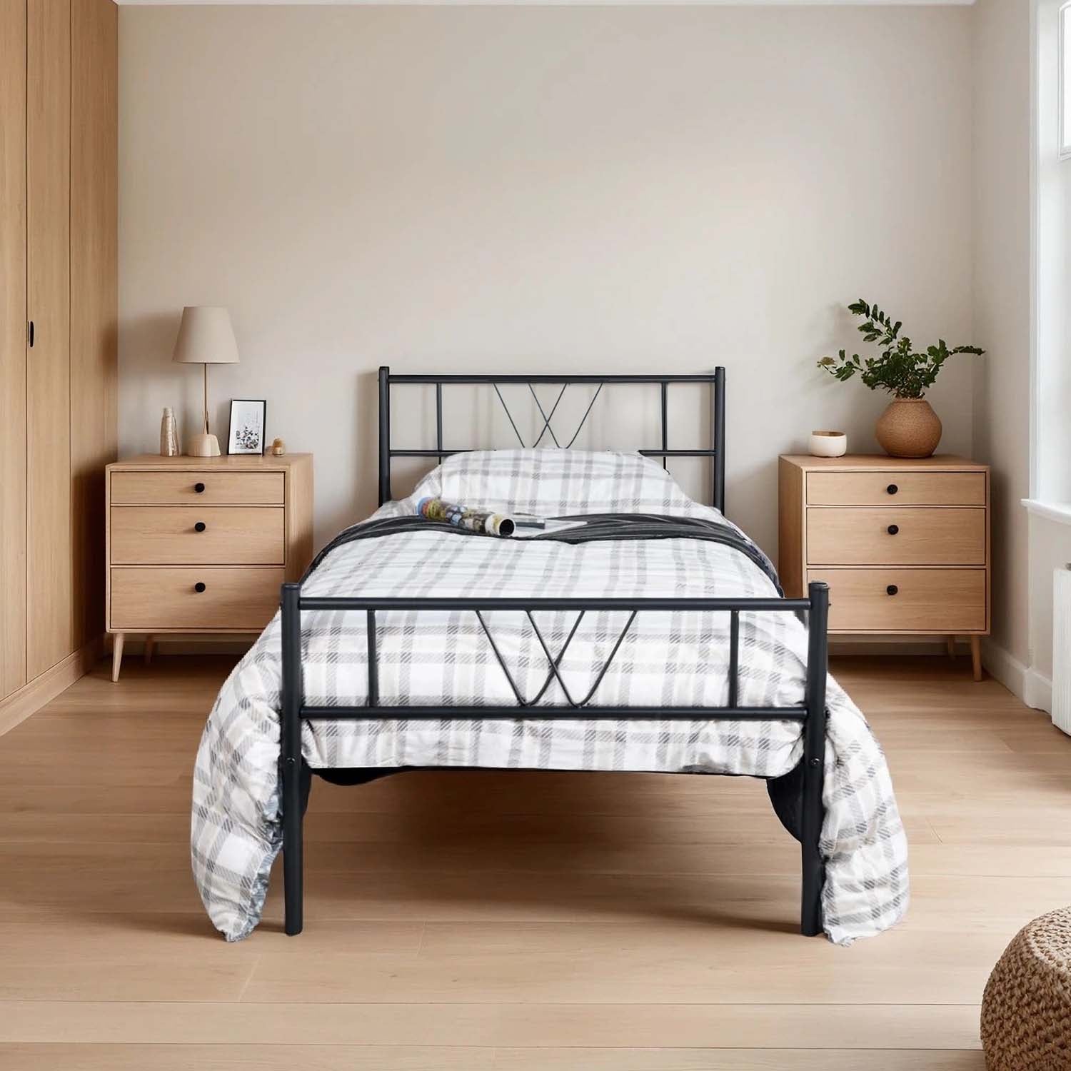 Base de Cama Individual de Metal