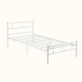 Cama Individual Estructura de Metal 197 x 99 x 80 cm Capacidad de Carga 110 Kg (Blanco)