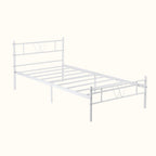 Cama Individual Estructura de Metal 197 x 99 x 80 cm Capacidad de Carga 110 Kg (Blanco)