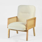 Sillón Individual Moderno con Ratán (Beige)