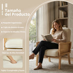 Sillón Individual Moderno con Ratán (Beige)