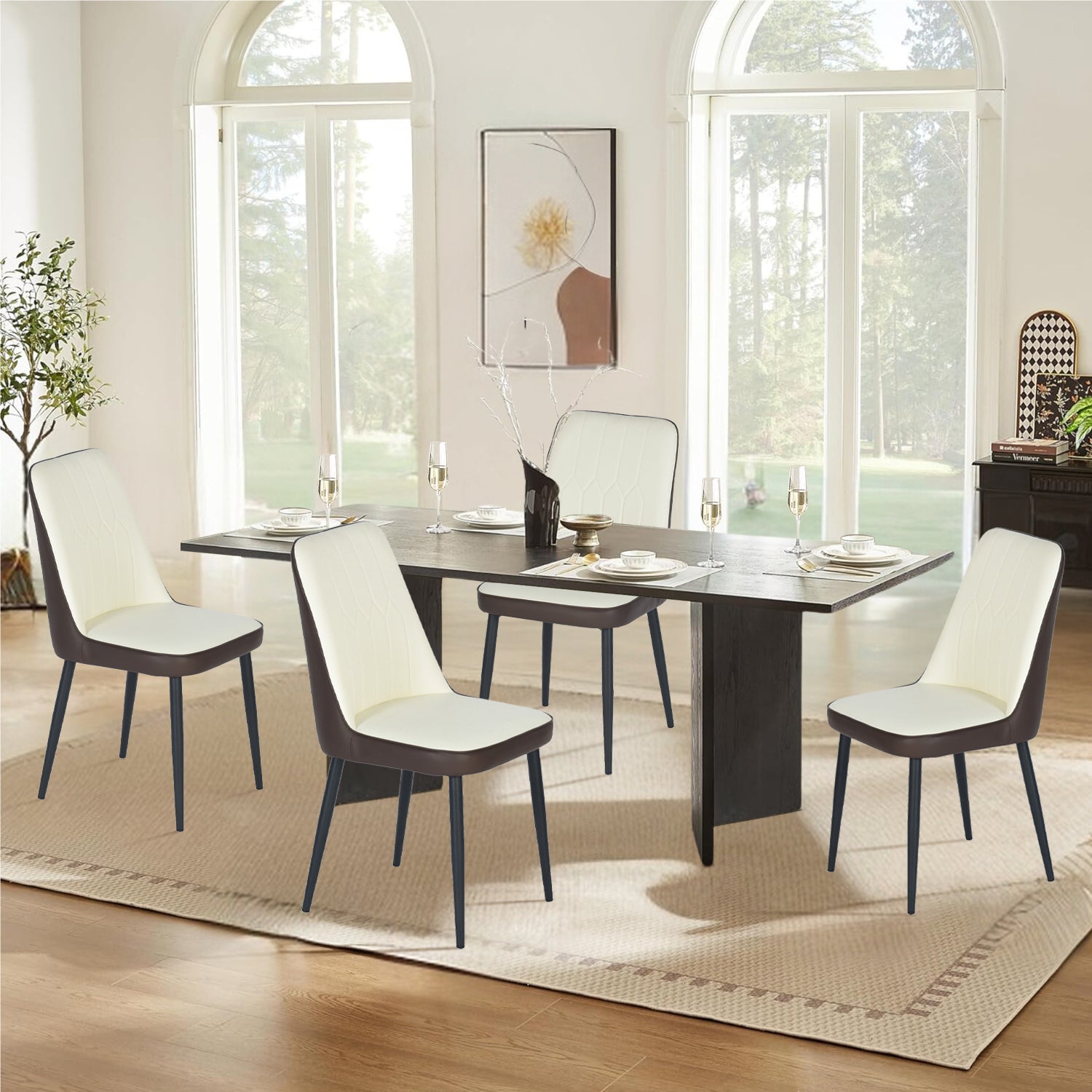 Sillas de Comedor Modernas y Cómodas de 2 Piezas para Comedor y Cocina Marrón