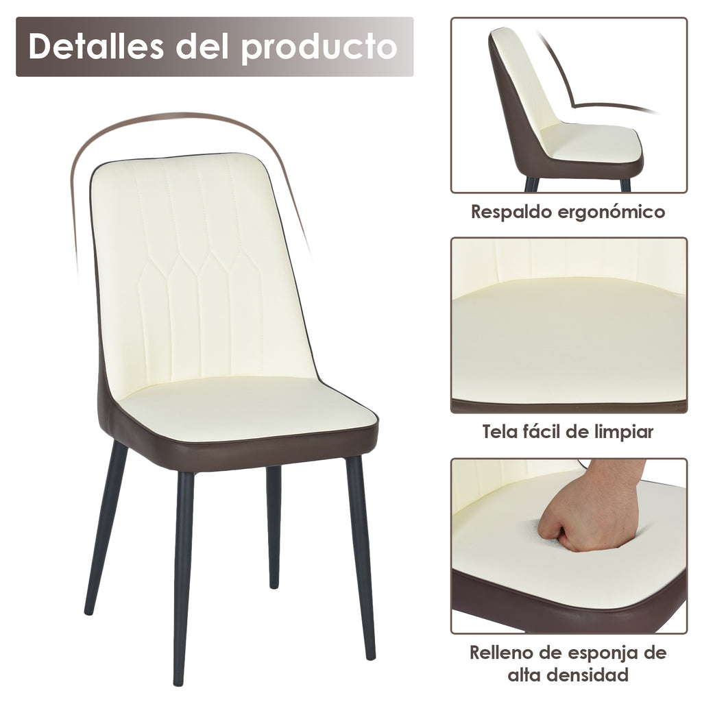 Sillas de Comedor Modernas y Cómodas de 2 Piezas para Comedor y Cocina Marrón
