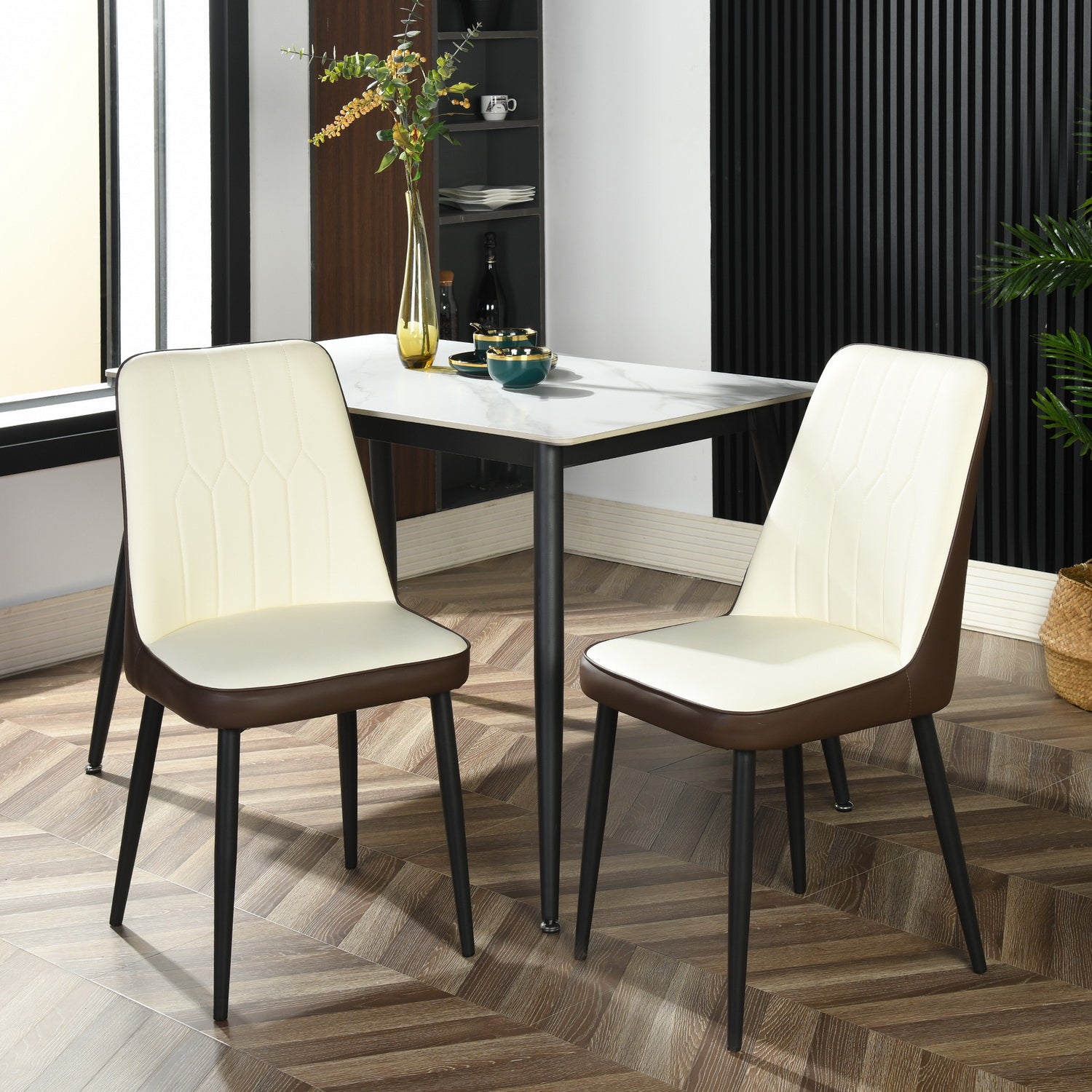 Sillas de Comedor Modernas y Cómodas de 2 Piezas para Comedor y Cocina Marrón