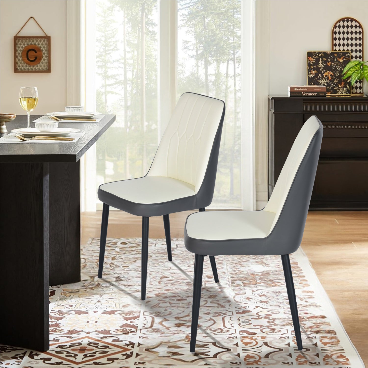 Sillas de Comedor Modernas y Cómodas de 2 Piezas para Comedor y Cocina Gris