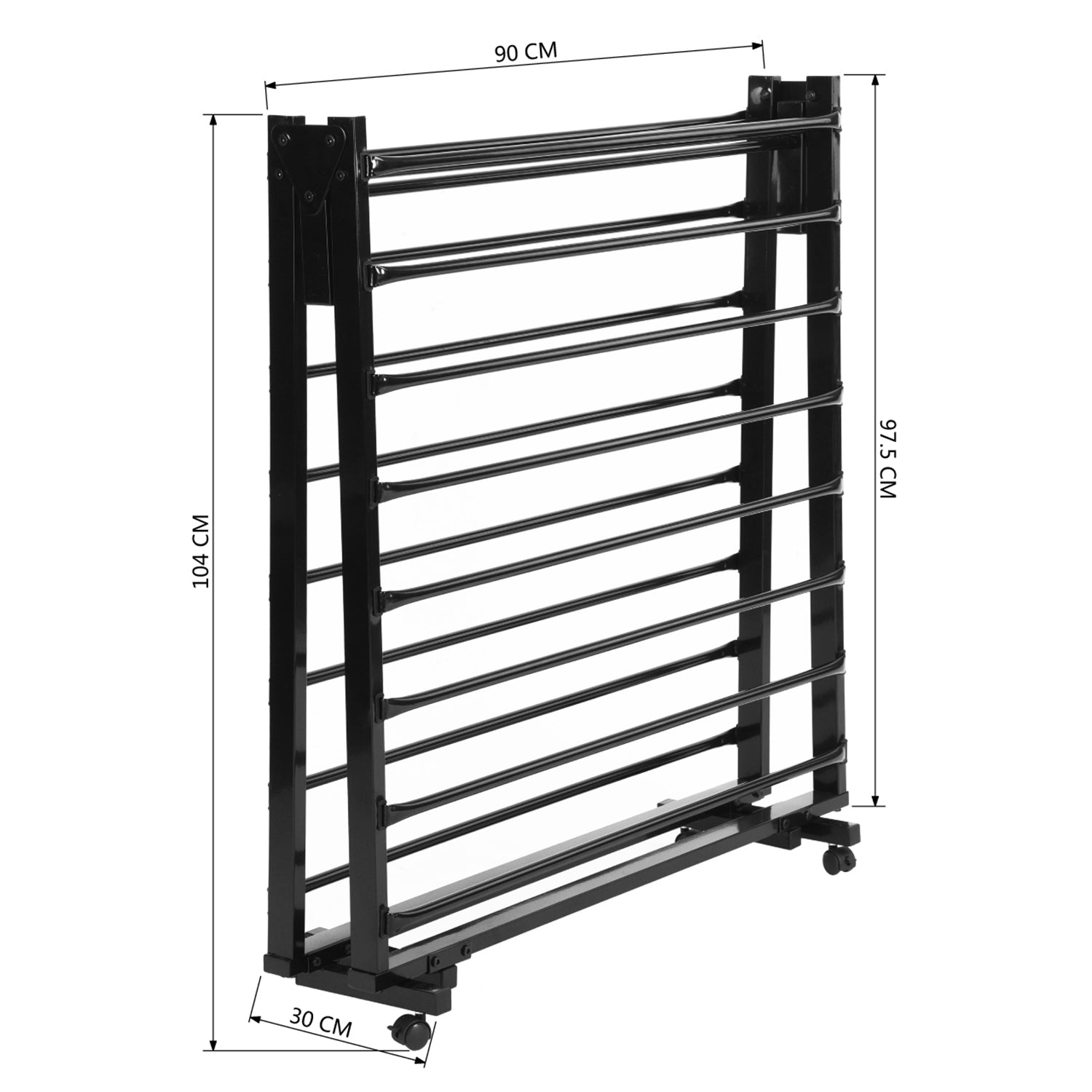 Estructura de Cama Individual Plegable y Movible sin Colchón, Ahorra Espacio Negro