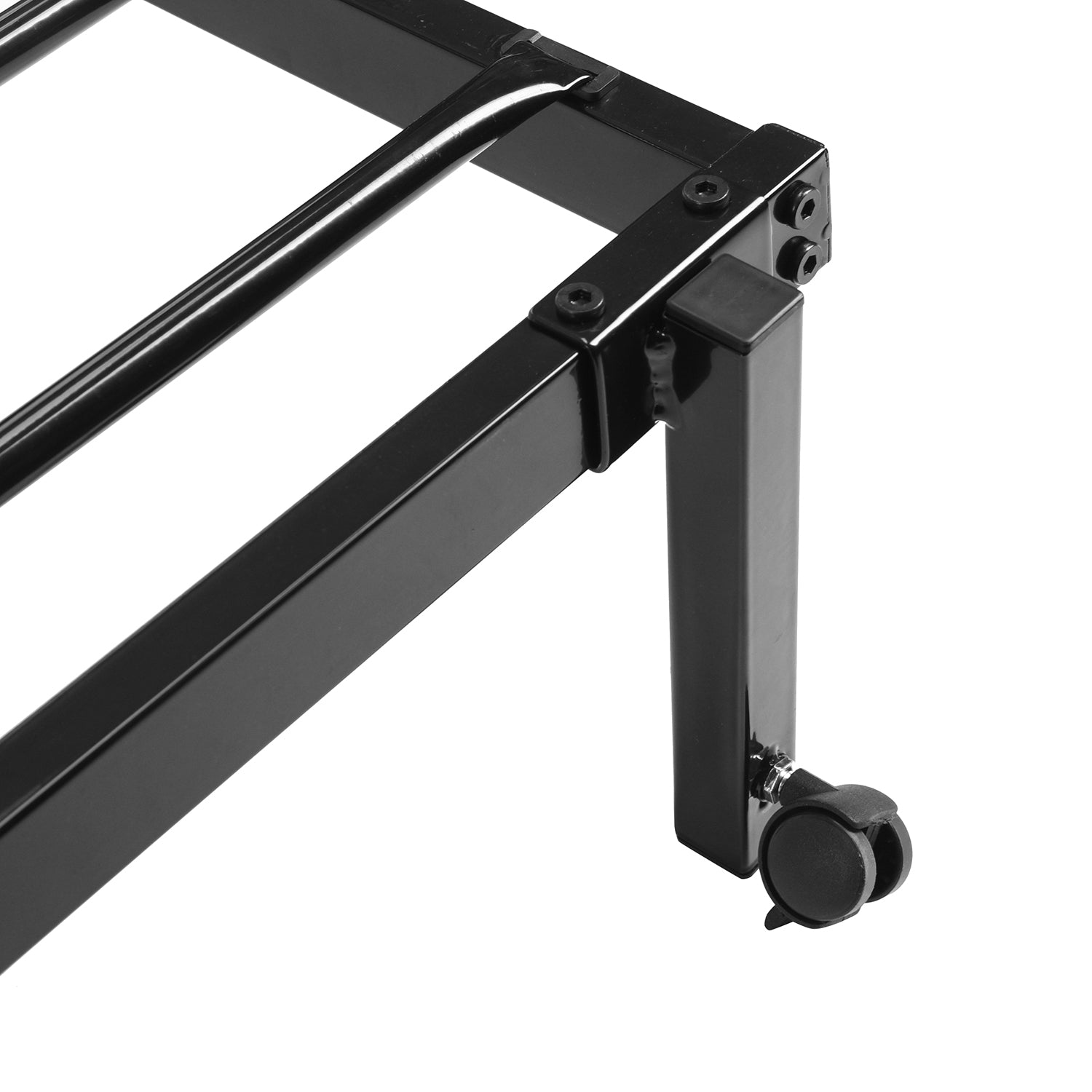 Estructura de Cama Individual Plegable y Movible sin Colchón, Ahorra Espacio Negro