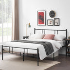 Estructura de Cama Doble de Metal Sin Colchón 197 X 141.5 cm