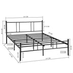 Estructura de Cama Doble de Metal Sin Colchón 197 X 141.5 cm