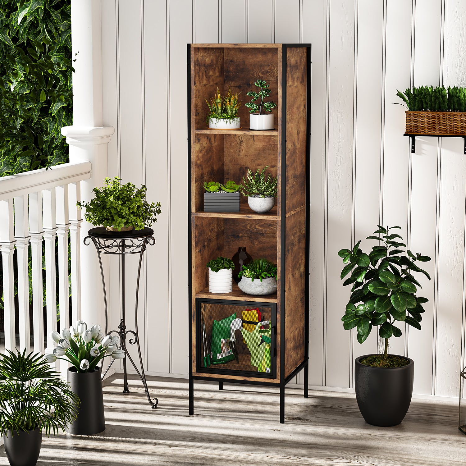 Armario de Almacenamiento Retro de Cuatro Niveles (Vintage)