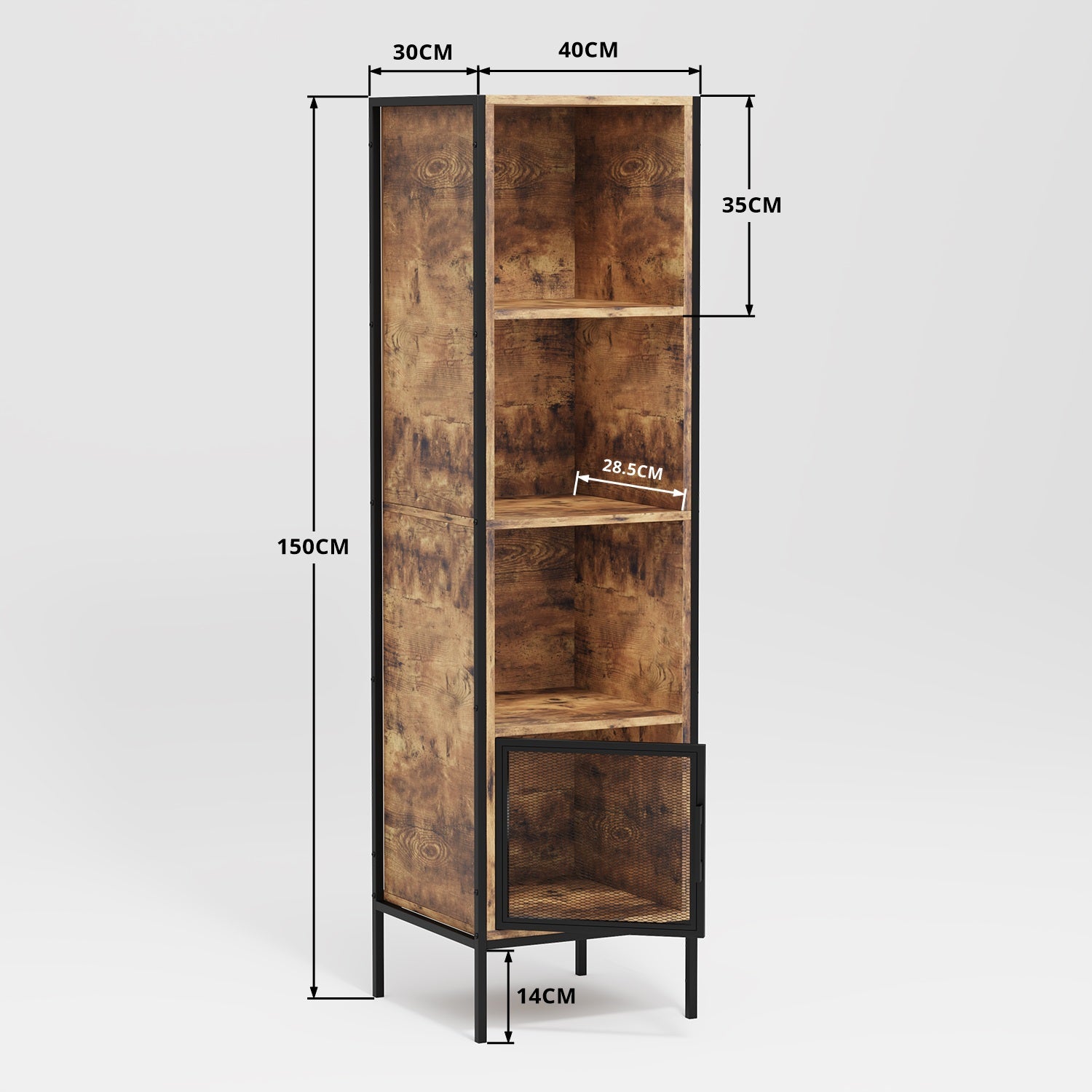 Armario de Almacenamiento Retro de Cuatro Niveles (Vintage)