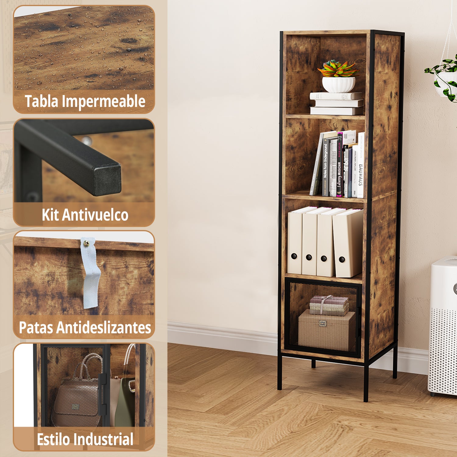 Armario de Almacenamiento Retro de Cuatro Niveles (Vintage)