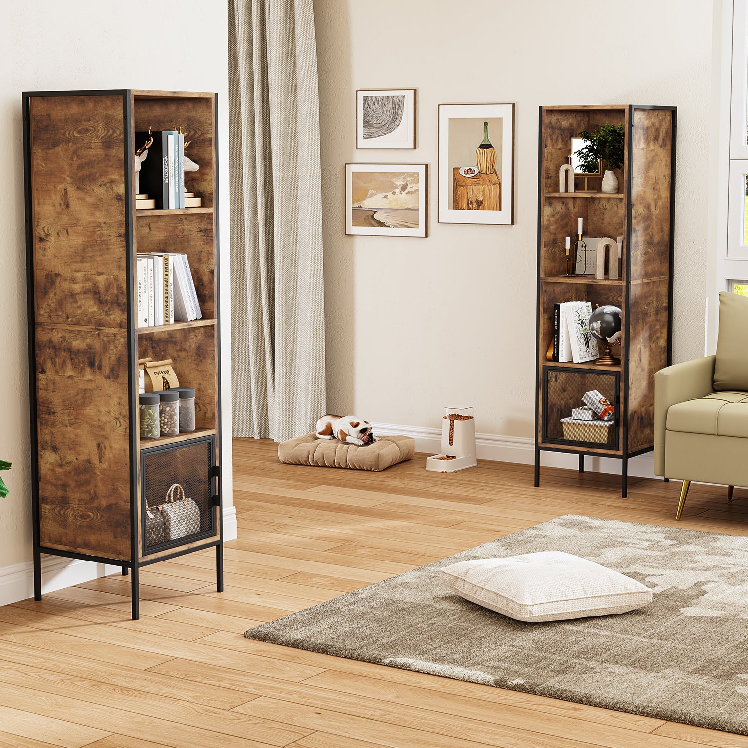 Armario de Almacenamiento Retro de Cuatro Niveles (Vintage)