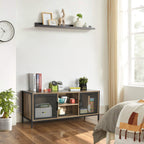 Mueble de TV con Almacenaje Diseño de Malla de Hierro Estilo Industrial (120X40X48cm) Natural