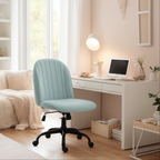 Silla de Oficina Cómoda con Respaldo Medio Ajustable y Giratoria Color Verde Menta
