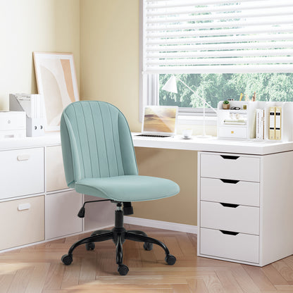 Silla de Oficina Cómoda con Respaldo Medio Ajustable y Giratoria Color Verde Menta