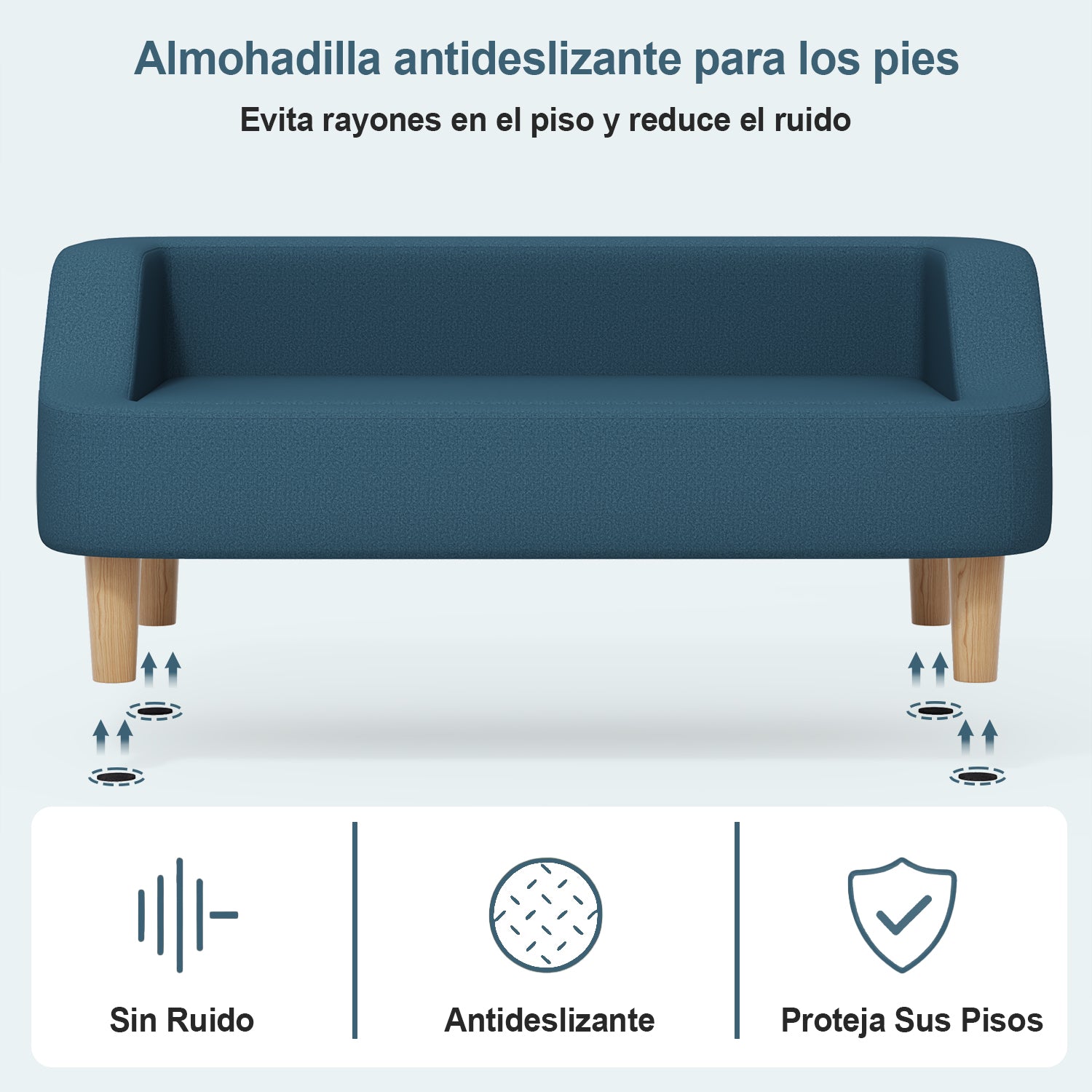 Sofá Recto Minimalista para Mascotas (Azul)