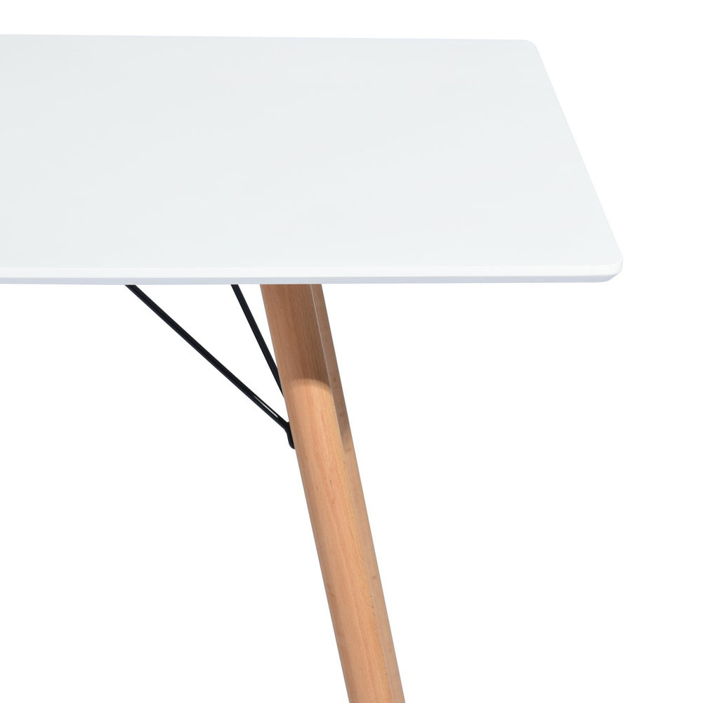 Mesa Rectangular para 4-6 Personas Estilo Escandinavo Minimalista 120x70x74cm (Blanco)