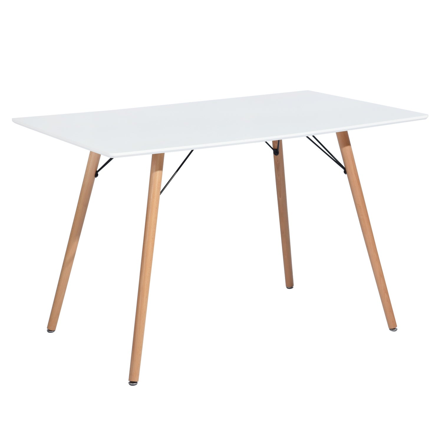 Mesa Rectangular para 4-6 Personas Estilo Escandinavo Minimalista 120x70x74cm (Blanco)