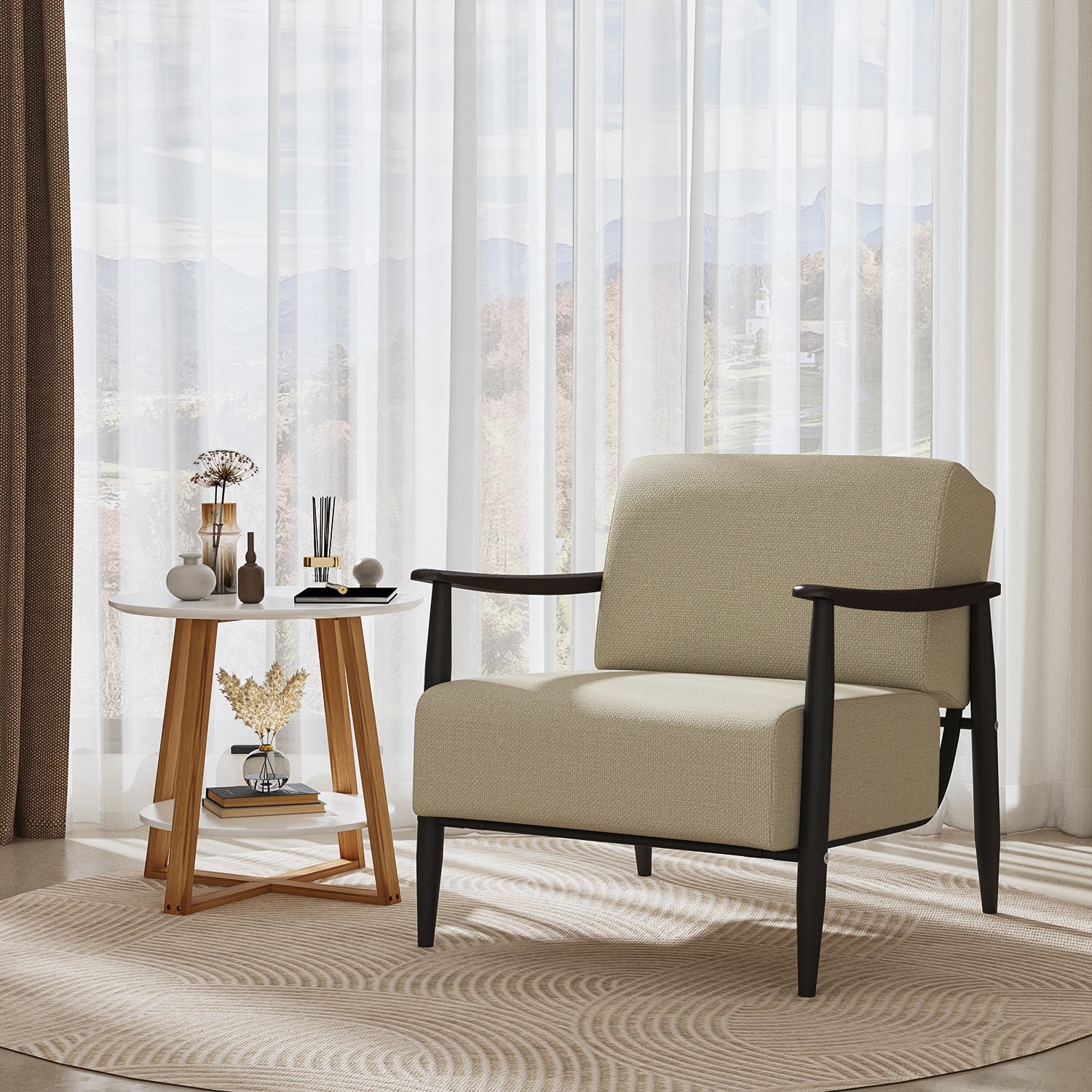 Sillón Individual de Pino Marrón Oscuro Spring