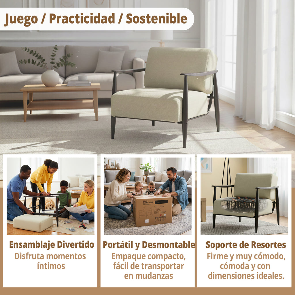 Sillón Individual de Pino Marrón Oscuro Spring