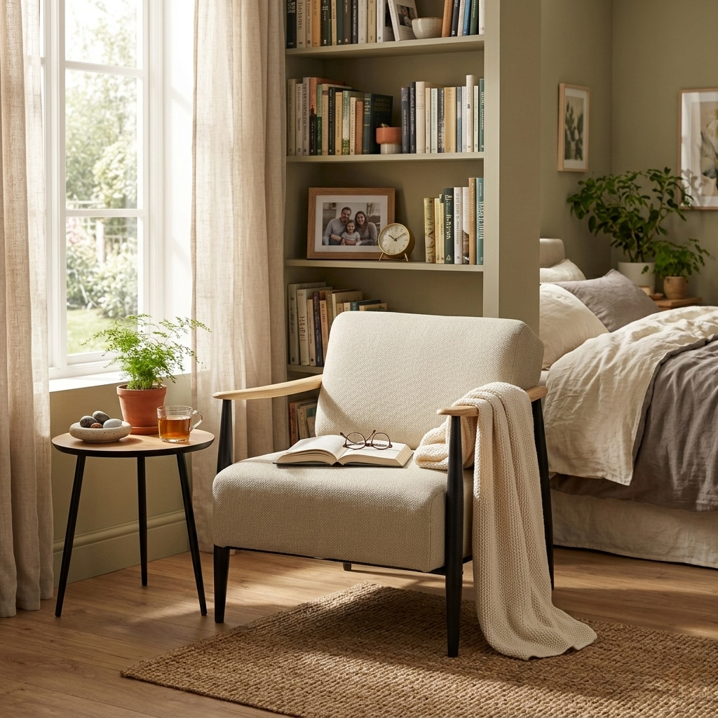 Sillón Individual de Pino Beige Spring