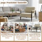 Sillón Individual de Pino Beige Spring