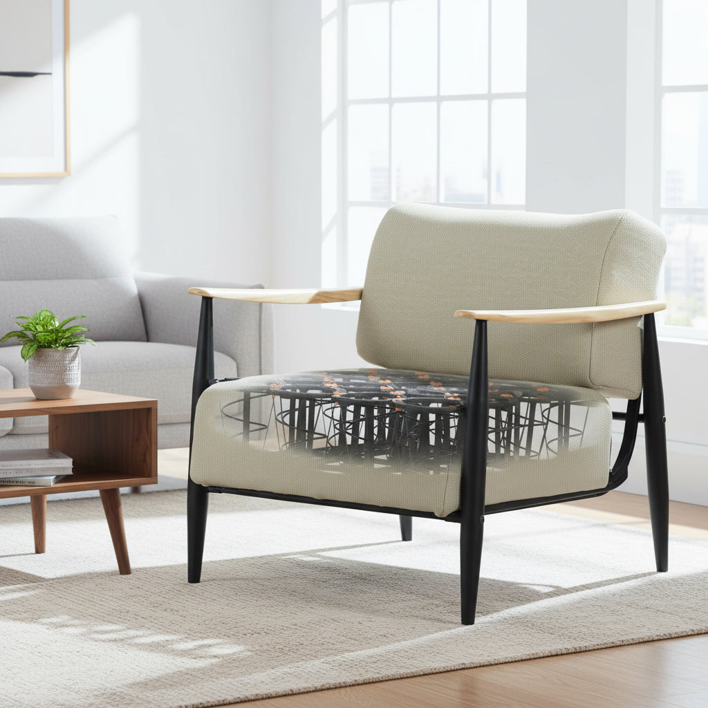 Sillón Individual de Pino Beige Spring