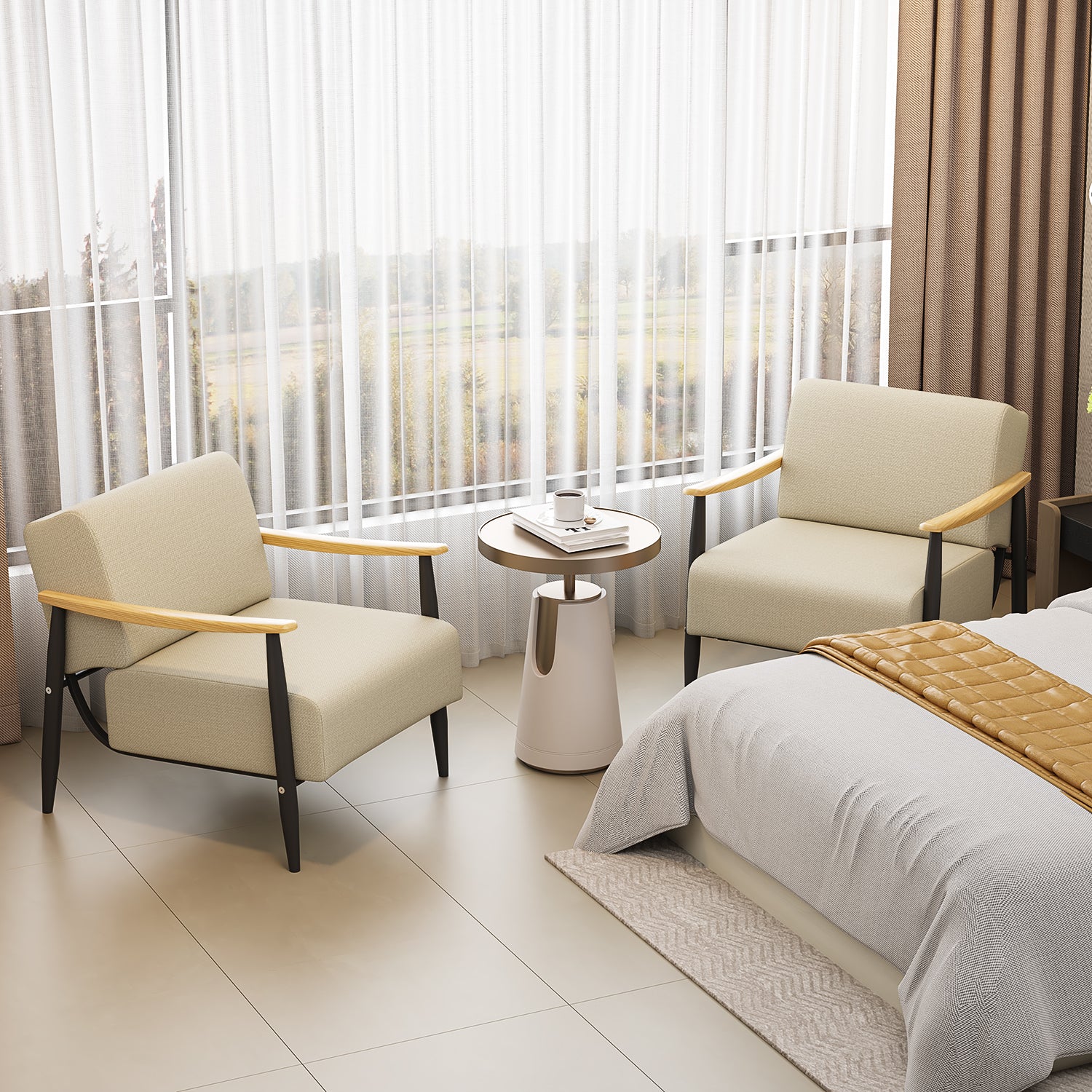 Sillón Individual de Pino Beige Spring