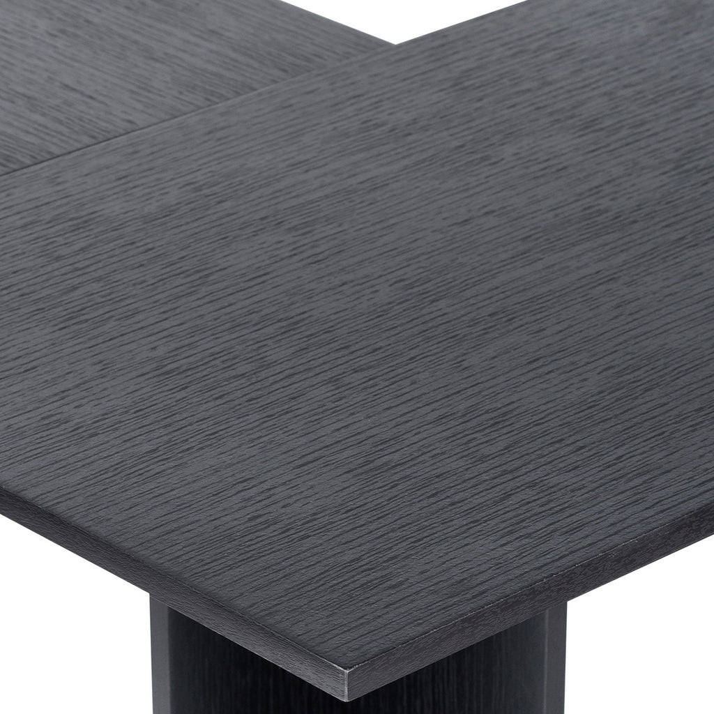 Escritorio en Forma de L con Estantes Abiertos Mesa de Juegos Grande Negro