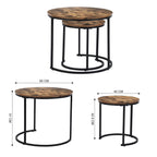 Set de 2 Mesas de Centro Redonda Marrón