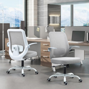 Silla de Oficina Giratoria Regulable en Altura y Lumbar Apta Gris