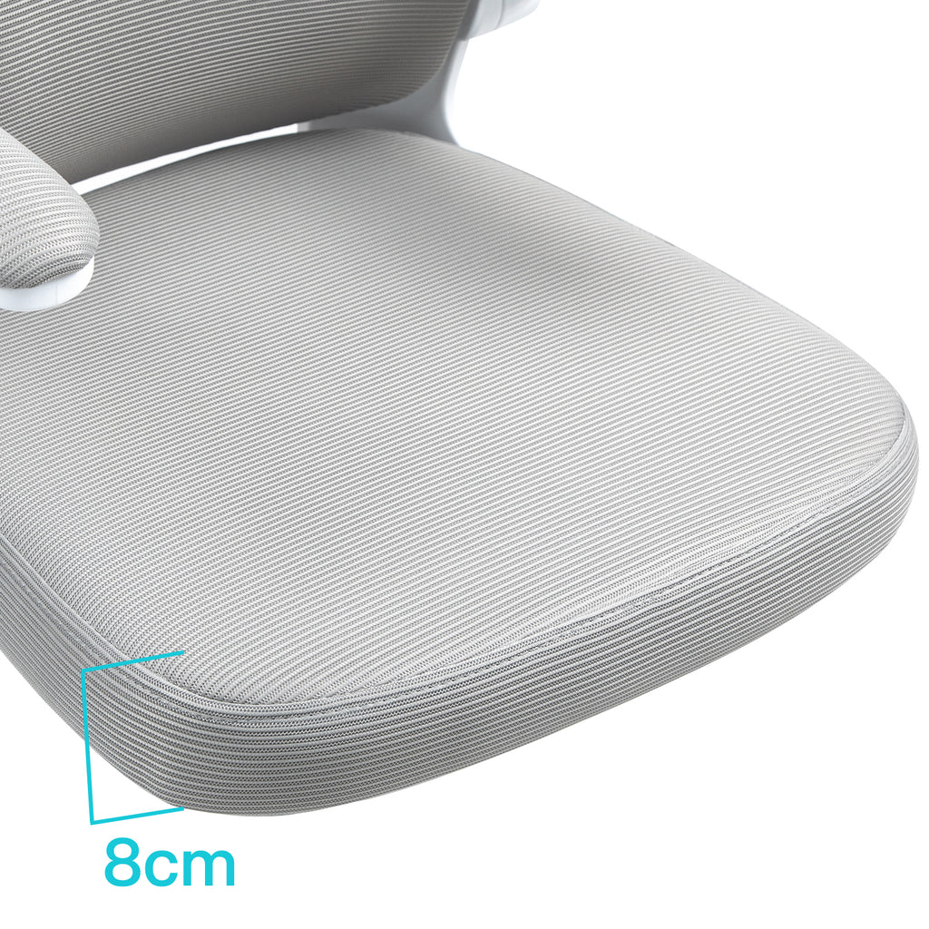 Silla de Oficina Ergonómica Giratoria Regulable con Reposabrazos Reposacabezas y Soporte Lumbar Apta Gris