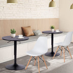 Mesa de Bar Redonda de 60 cm con Altura Ajustable y Base Cromada Giratoria Tubo Negro