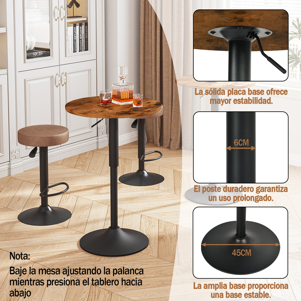 Conjunto de Mesa y Sillas de Bar Redondas Retro (Vintage)