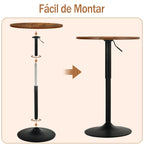 Mesa de Bar Redonda de 60 cm Altura Regulable (Vintage)