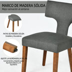 Silla de Comedor con Respaldo en T Estructura de Madera (Gris)