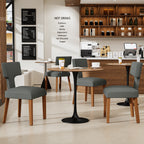 Silla de Comedor con Respaldo en T Estructura de Madera (Gris)