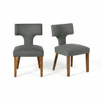 Silla de Comedor con Respaldo en T Estructura de Madera (Gris)