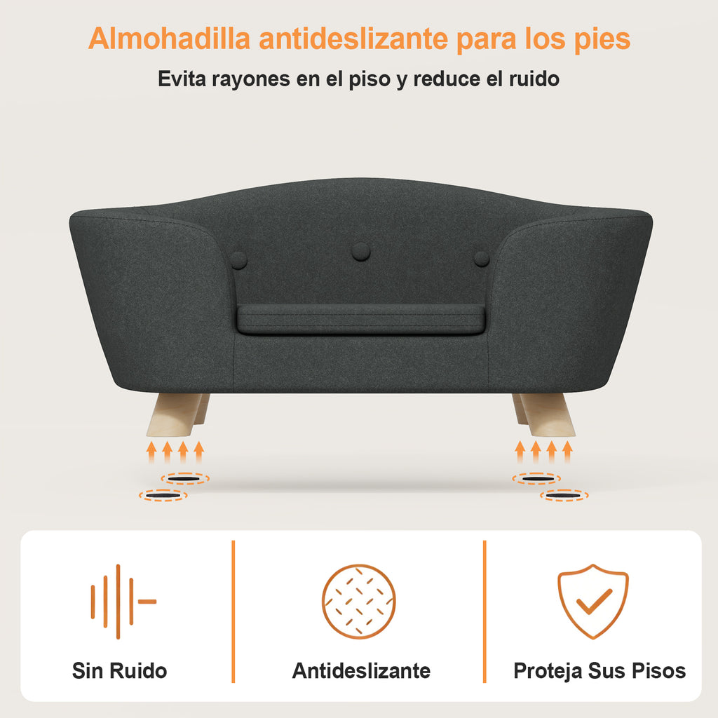 Sofá para Mascotas de Diseño Curvo (Gris)