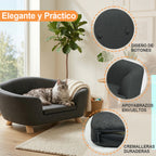Sofá para Mascotas de Diseño Curvo (Gris)