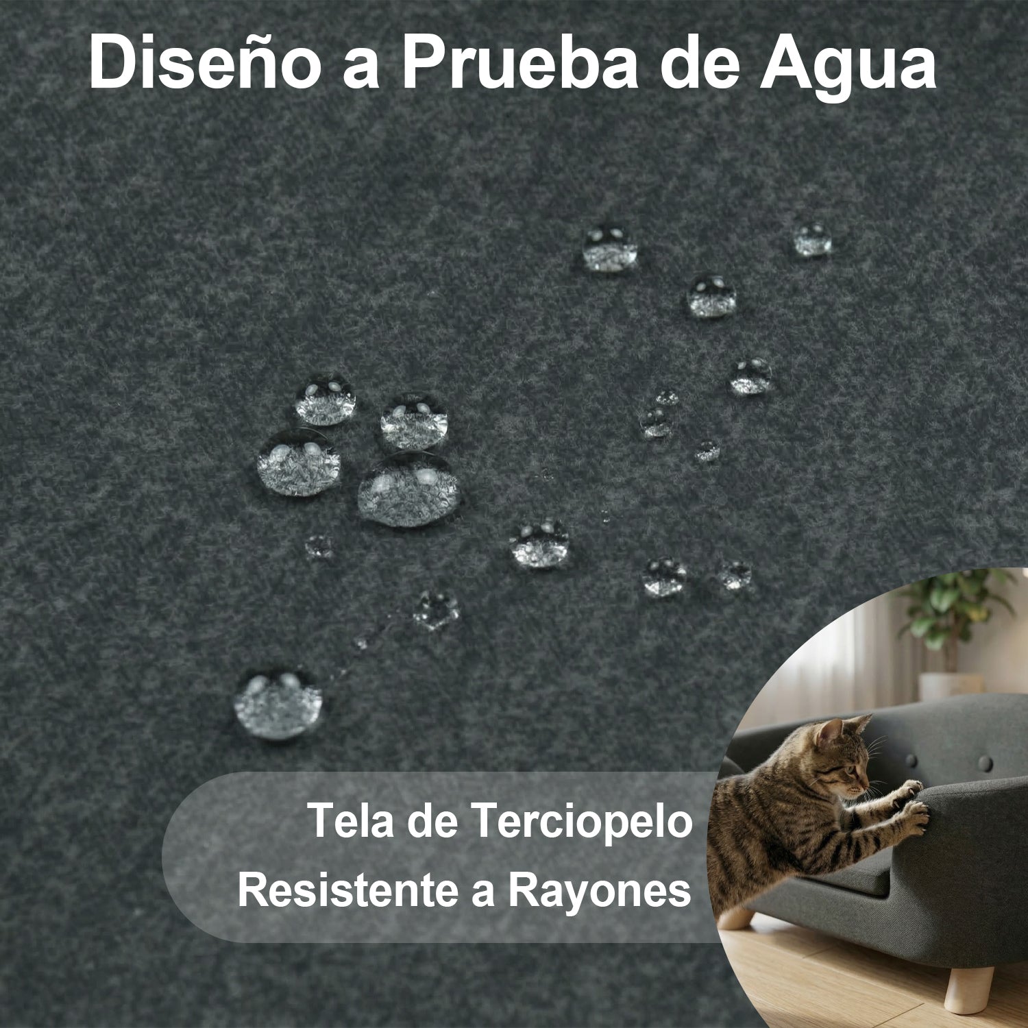 Sofá para Mascotas de Diseño Curvo (Gris)