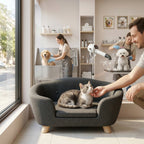Sofá para Mascotas de Diseño Curvo (Gris)