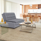 Sofá Cama Matrimonial Multifunción cojín de Respaldo Reversible  Sofá Cama Convertible 2 Portavasos Gris