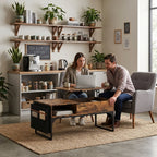 Mesa de Centro Elevable con Almacenamiento