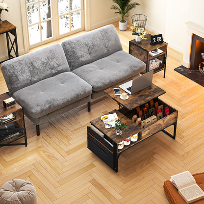 Mesa de Centro Elevable con Almacenamiento