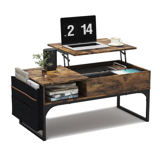 Mesa de Centro Elevable con Almacenamiento