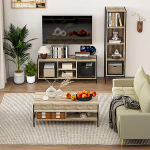 Mueble de Almacenaje + Mueble Tv Juego de 2 (Natural)