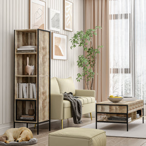 Mueble de Almacenaje + Mesa de Centro Elevable Juego de 2 (Natural)