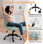 Silla de Oficina Cómoda con Respaldo Medio Ajustable y Giratoria Color Verde Menta